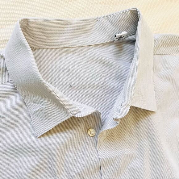 Calvin Klein Mens Shirt Button Down Career Casual Cotton Longsleeve 18 34/35 - Picture 5 of 5